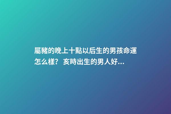 屬豬的晚上十點以后生的男孩命運怎么樣？ 亥時出生的男人好嗎-第1張-觀點-玄機派